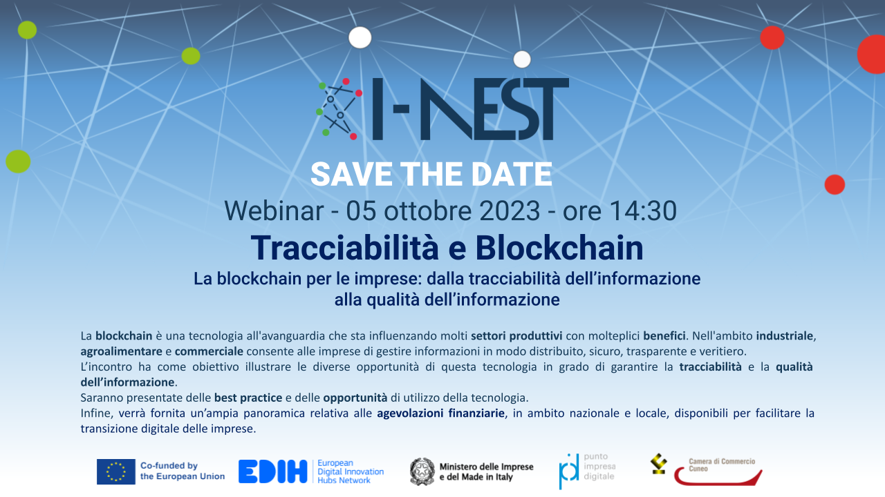 CCIAA Cuneo - Tracciabilità e Blockchain - 05/10/2023